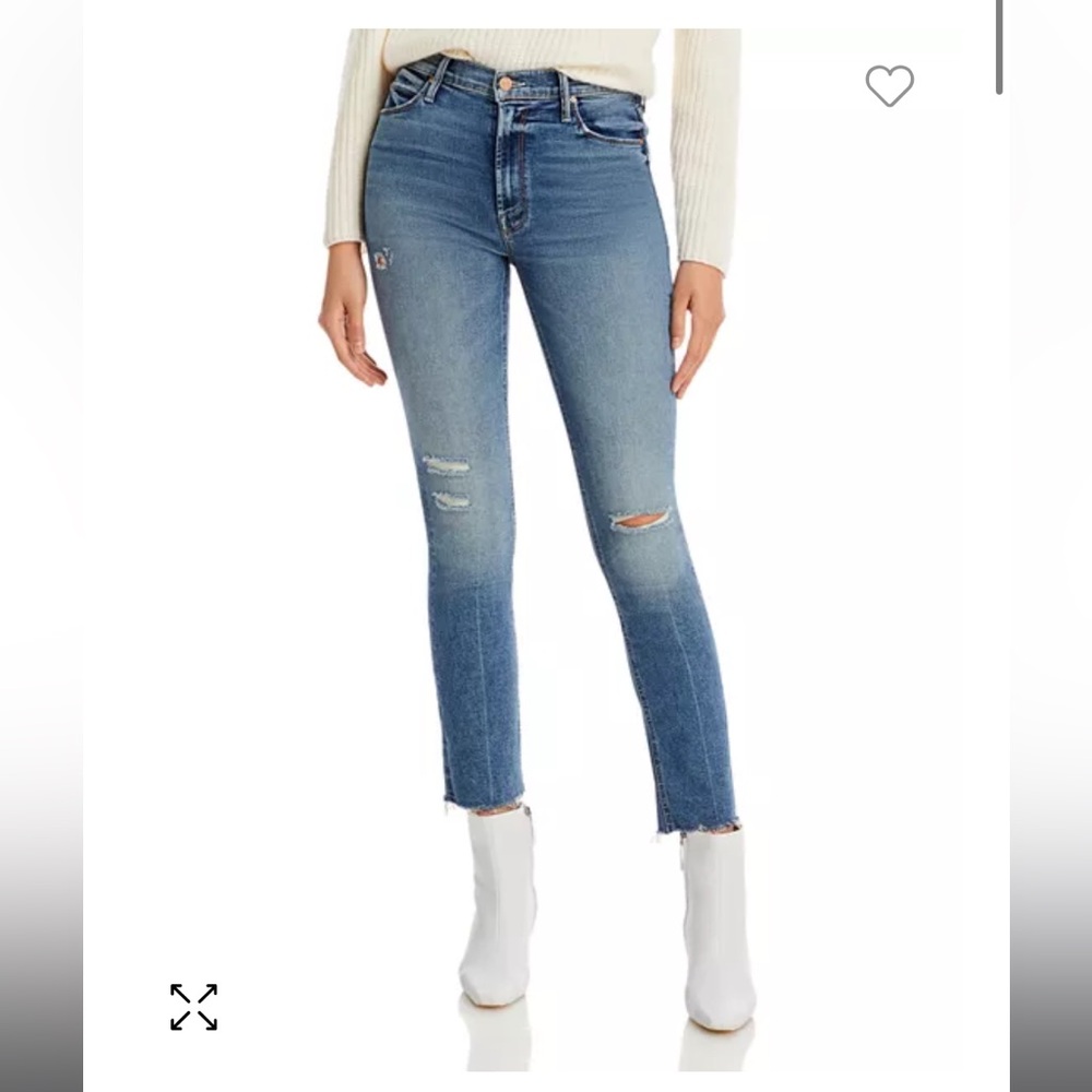 NWT MOTHER The Dazzler Mid Rise Ankle Straight Jeans Going In Circles